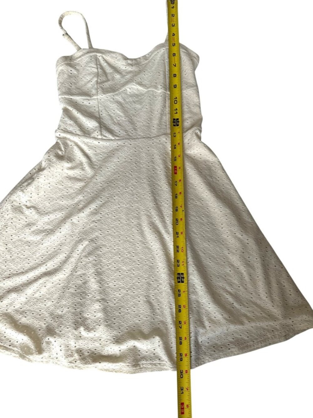 Eyelet Sundress W/Adjustable Spaghetti Straps & Sweetheart Neckline XS - Picture 6 of 7